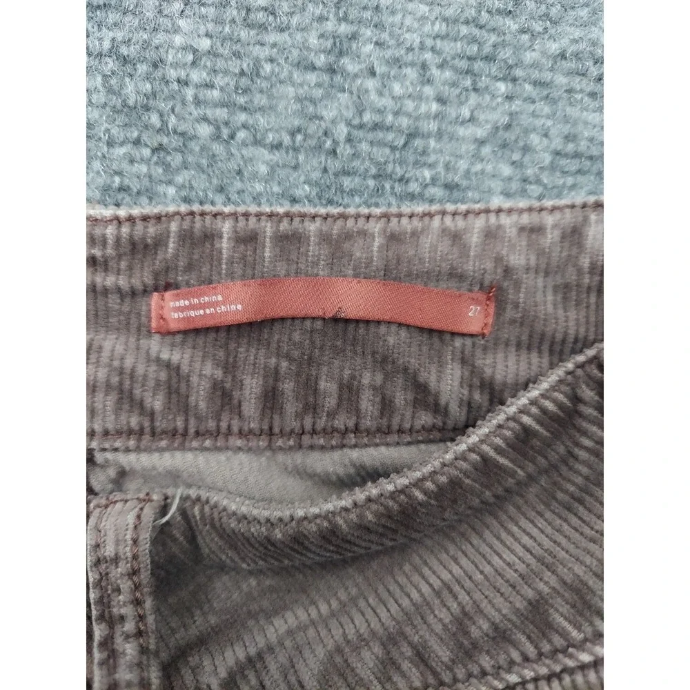 Pilcro Corduroy Jeans Womens 27 Gray Straight Leg Pants Low Rise‎ Soft Stretch